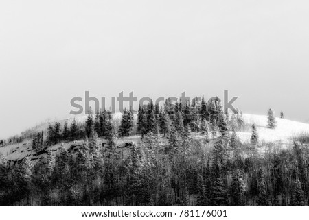 Black and white hill. Blur Look on the mountain. Black and white Landscapes