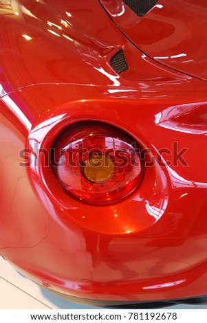 red Detail on the rear light of a car