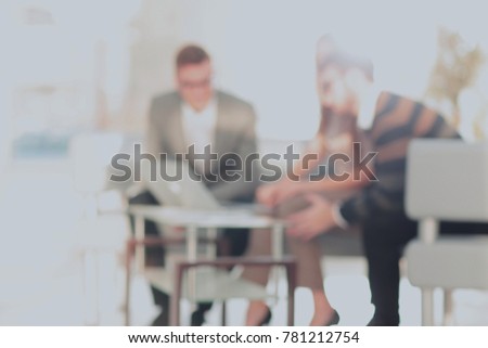 Blurred business people warking in building hall , can be used a
