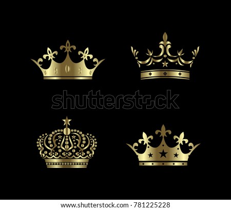 Crown icon. gold crown design template