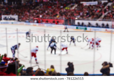 Abstract blur background with ice hockey