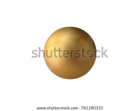 Golden Ball Isolated On White Royalty-Free Stock Photo #781280335