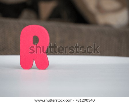 colourful foam R letter.
