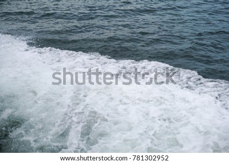 blurry images on the sea. the scenery is in the middle of the ocean. sea waves
