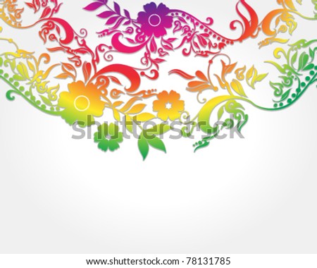 Vector beautiful colorful summer floral background illustration