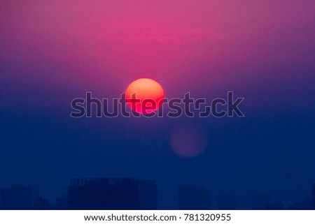 Sunset setting sun