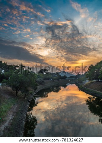 River with evening atmosphere.