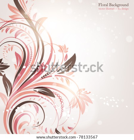 Hand Drawn floral background with flowers, greeting vector card for retro design. eps 10