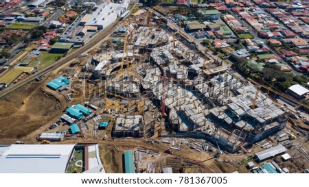 Aerial View of a Mall Construction