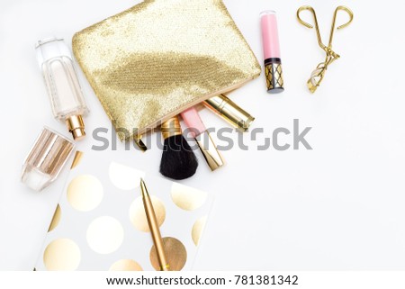 Make-up cosmetics gold color