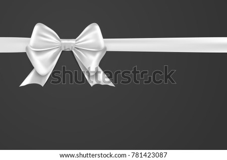 White bow ribbon on white background. White bow isolated gift decoration design for holiday.