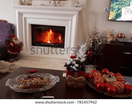 fireplace modern with white marble fire  for background