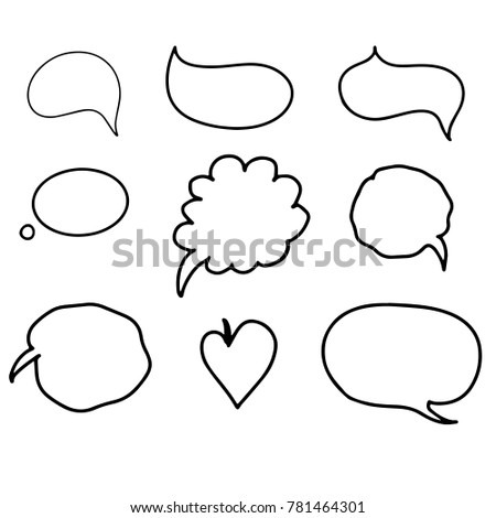 Speech bubbles cartoon set isolated on white for shops, banners, illustrations, design, advertising, sales, chat, communication