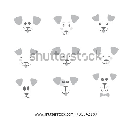 Dog face. Logo. Vector set.
