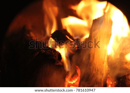campfire in winter
