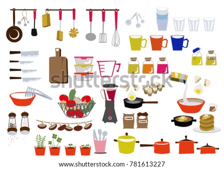 Kitchen icon material collection.
Kitchen clip art.
Daily necessities, materials for daily necessities.
Image of housework.

