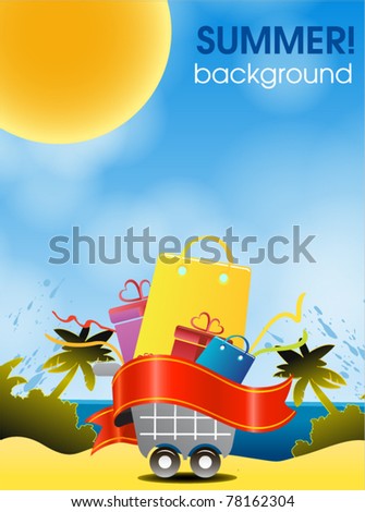 summer holiday web and print template - tropical island