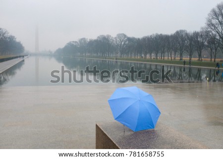 Washington DC in a foggy winter day - National Mall