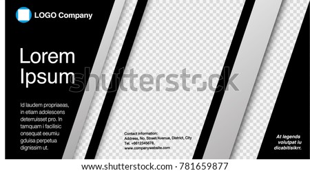 Minimalist graphic design layout template for advertising, creative & business concept, modern diagonal abstract background Geometric element. Black Silver with transparent theme, Vector illustration.
