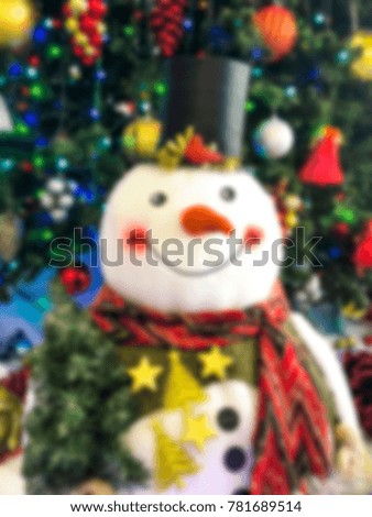 Elegant background and Christmas tree decorations with blur effect bokeh. Studio Photo