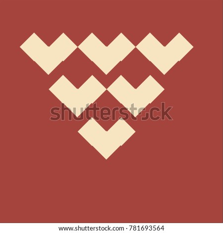 Heart outline which consists of isolated elements. Modern style with ethnic elements in heart outline. Can be used as print, wallpaper, cards, valentine cards, logo, background and etc.