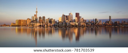 Toronto city skyline from Lake Ontario
