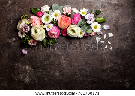 Floral round frame 