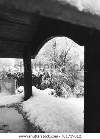Framed winter scene - black and white