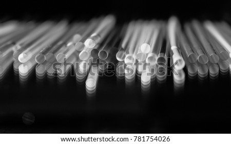 Black and white abstract creative photography using straws