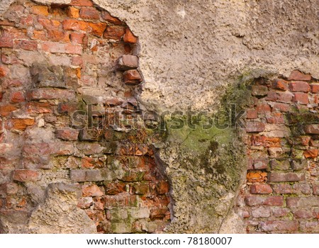 destroyed brick wall - grunge texture