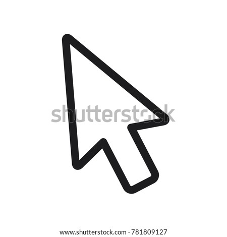 mouse arrow icon, computer mouse arrow vector icon, line cursor icon, flat design best vector mouse cursor illustration 