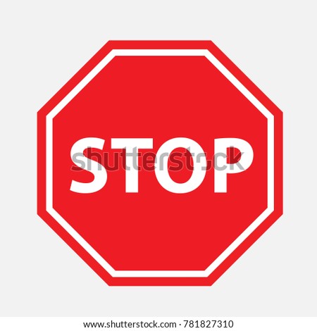 road stop sign icon vector eps10 white background