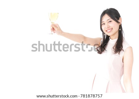 Young woman doing a party
