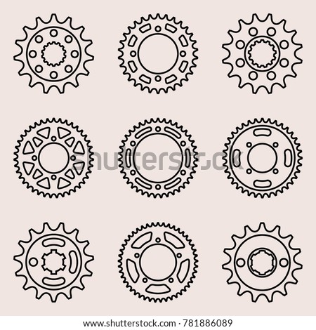 Sprocket wheel icon set