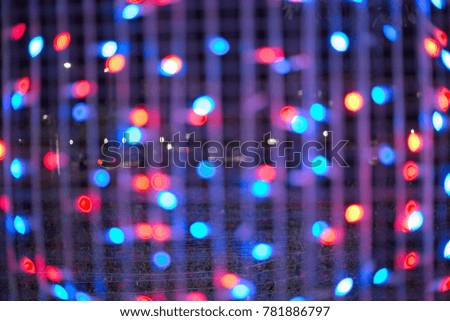 Colorful bokeh background from led light at new year light garden,Circular bokeh background