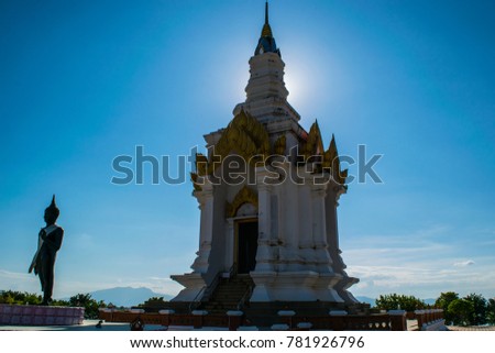 White temple in Sukhothai Thailand