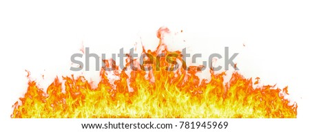 Fire flames isolated on white background Royalty-Free Stock Photo #781945969