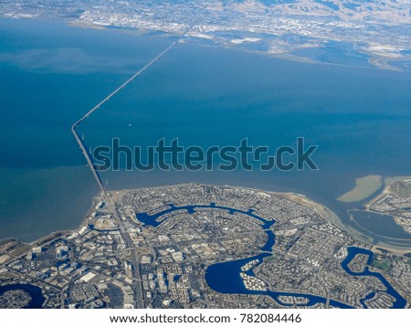 aerial view around the San Francisco Bay in California in USA