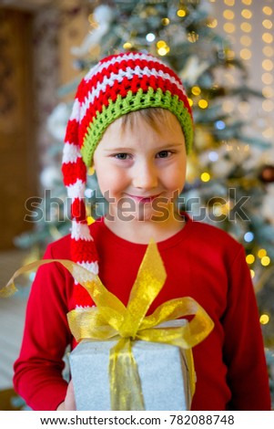 Kid celebrating christmas