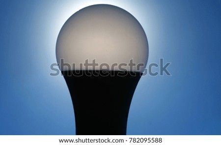 lamp with blue background use for creative icon or smart idea concept