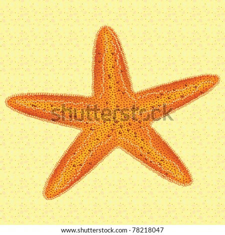 Starfish on beach created as a seamless repeatable pattern