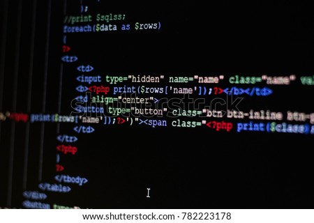 Computer source code programmer script developer programming monitor i am programmer this is my source code web