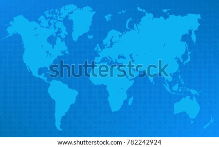 Vector illustration of blue world map