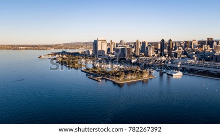 Drone view of San Diego city
