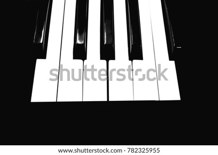 piano keys. background. on black