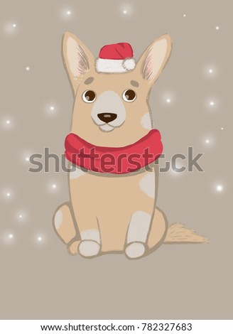 raster illustration new year dog