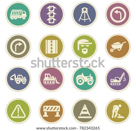 Road repair vector icons for user interface design