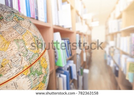 World globe in library