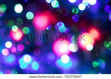 Abstract multicolor bokeh lights. Casino or disco theme background.