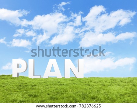 blue sky cloud field plan typo